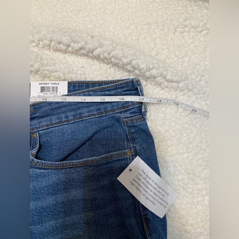 Style & Co. Curvy Ripped Skinny Blue Jeans Mid Rise Tummy Control size 14 - Picture 14 of 16